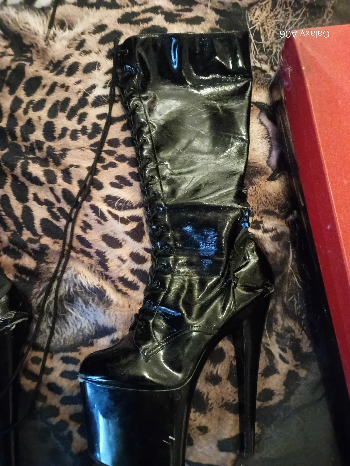 Pleaser Kniehoge Laarzen Maat 43 Zwart Lak, Hoge laarzen, Zwart, Nieuw, Pleaser