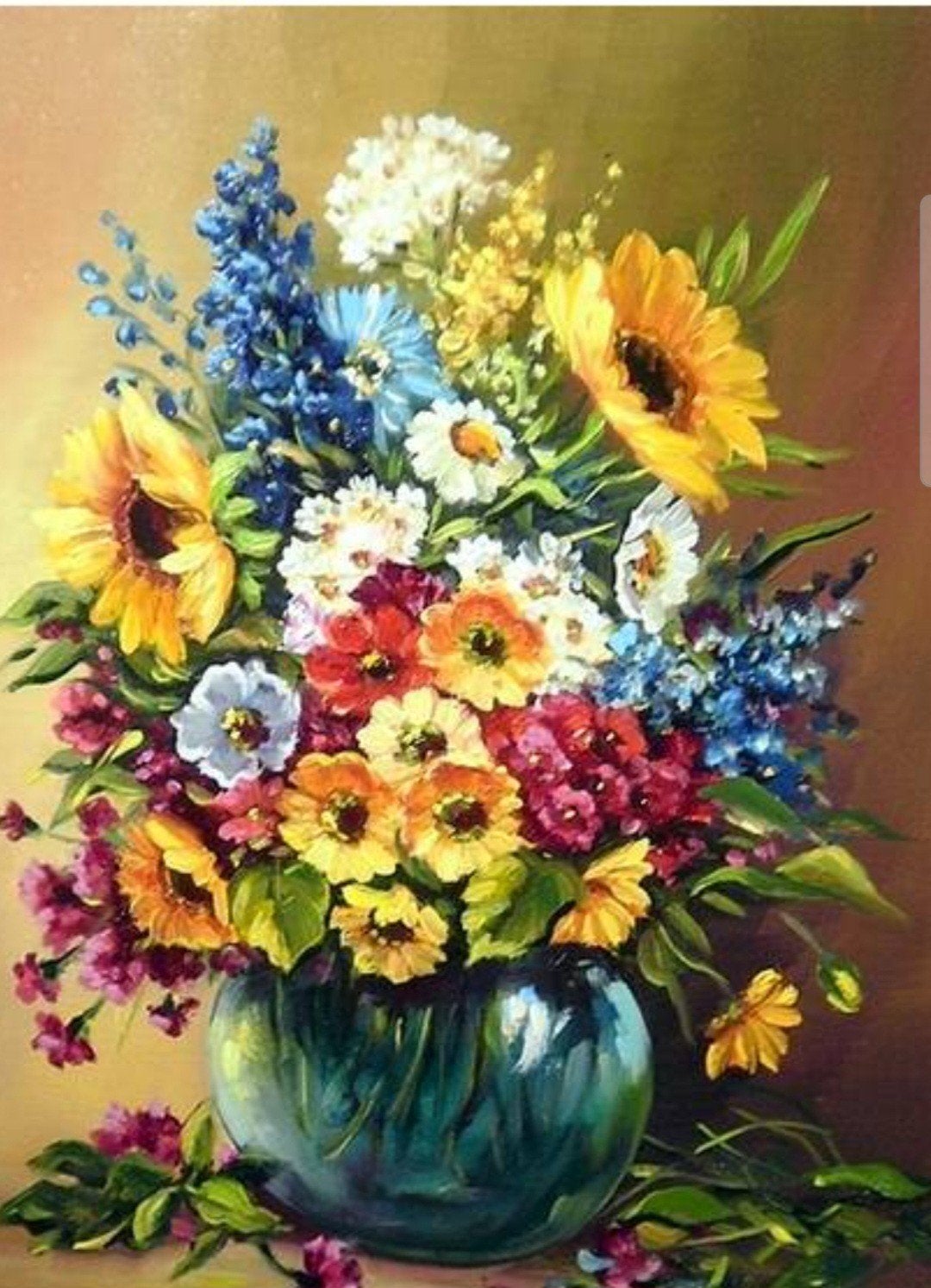 Handgeschilderd Bloemen Schilderij op Bestelling, Ophalen of Verzenden
