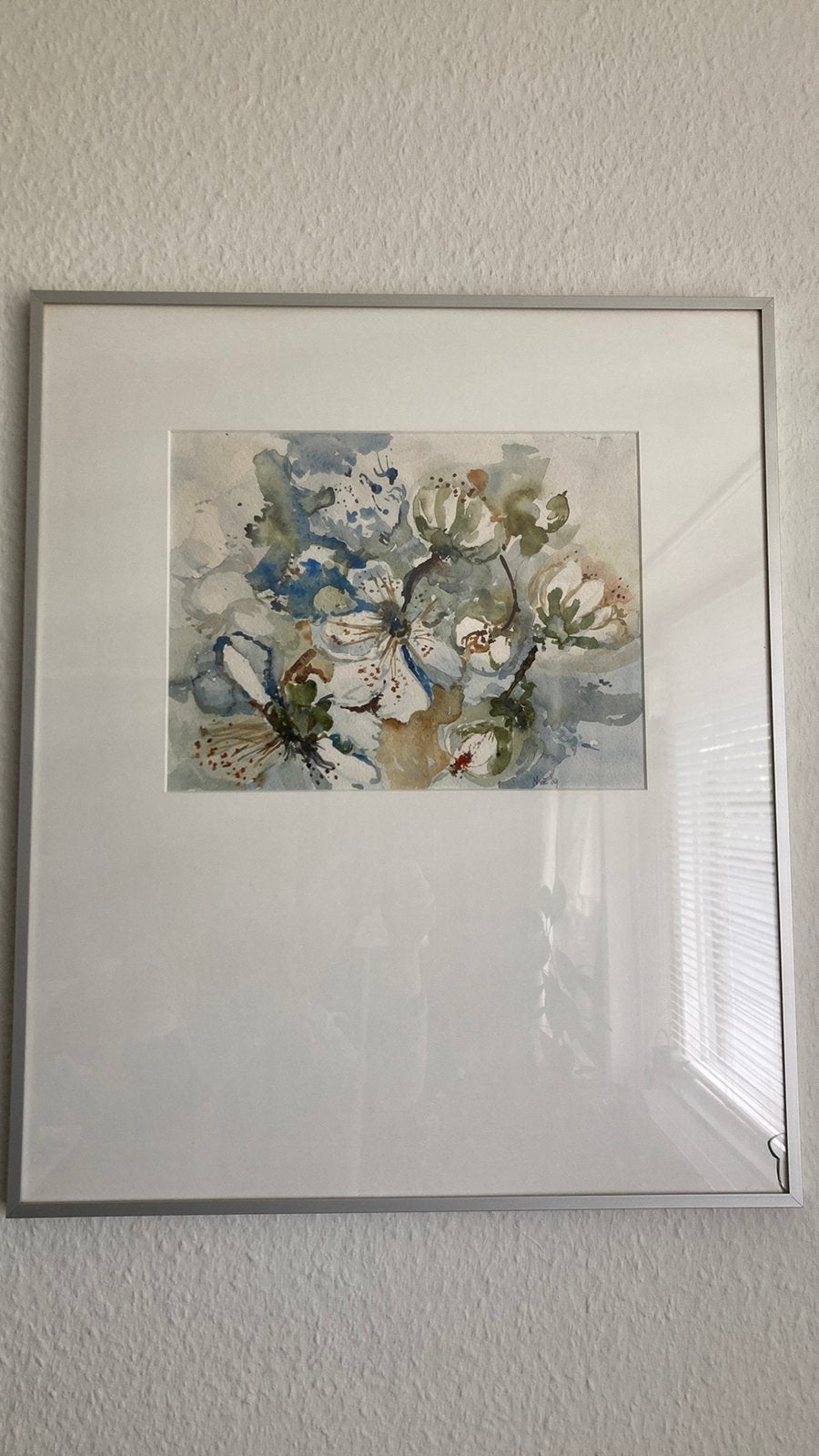 Mooie aquarel bloemen gesigneerd NvE 89, Ophalen