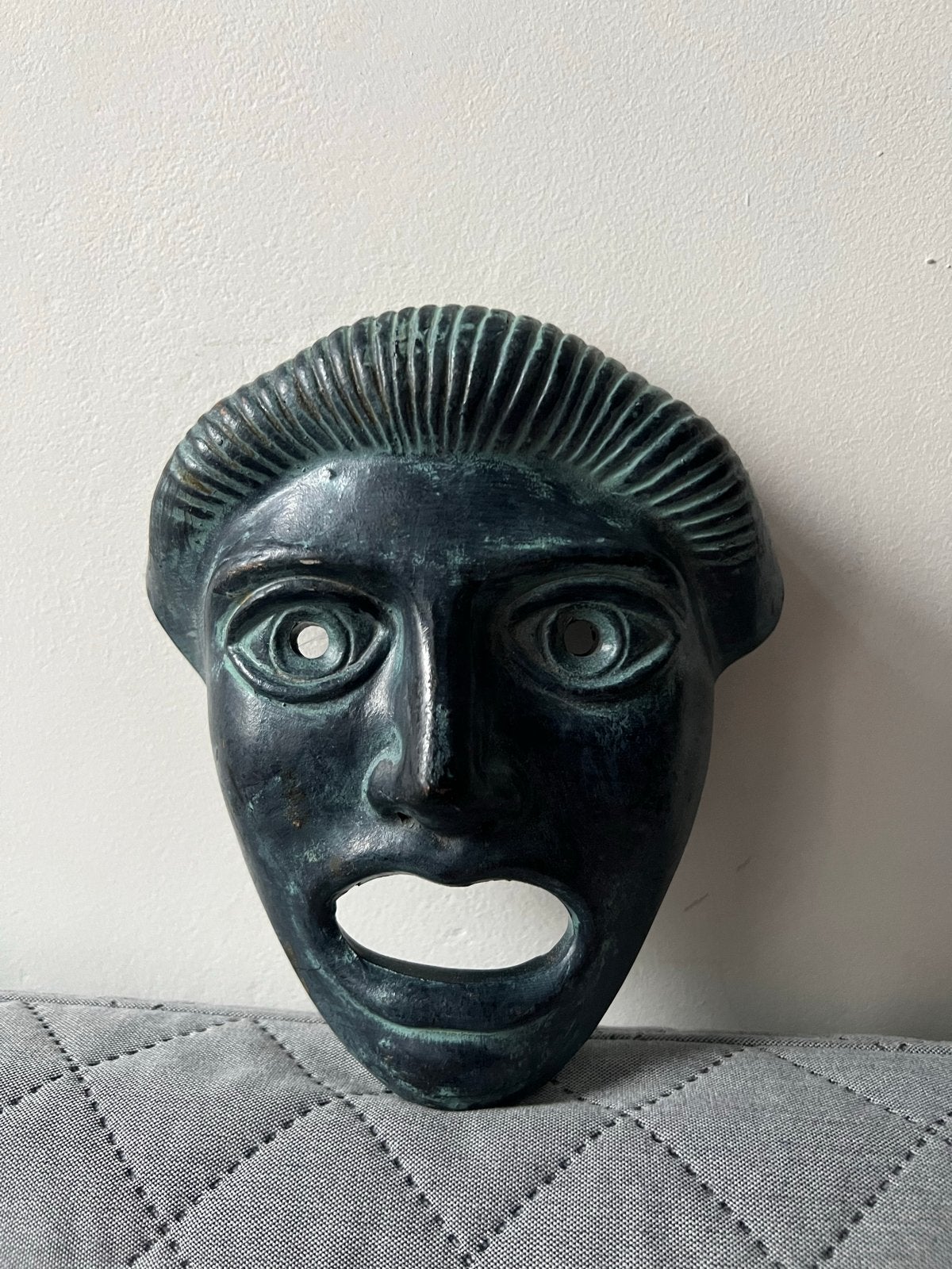 Antiek Grieks Theater Masker, Antiek en Kunst, Overige onderwerpen, Minder dan 20 cm, Gepatineerd, Steen of Keramiek