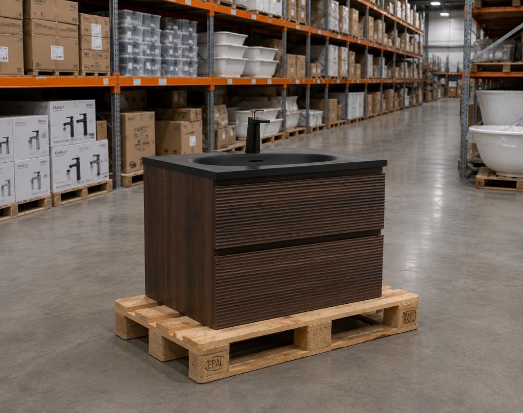 LAATSTE! Wastafelkast badmeubel 80 cm walnoot  Nieuw! nr158A, Ophalen, Nieuw