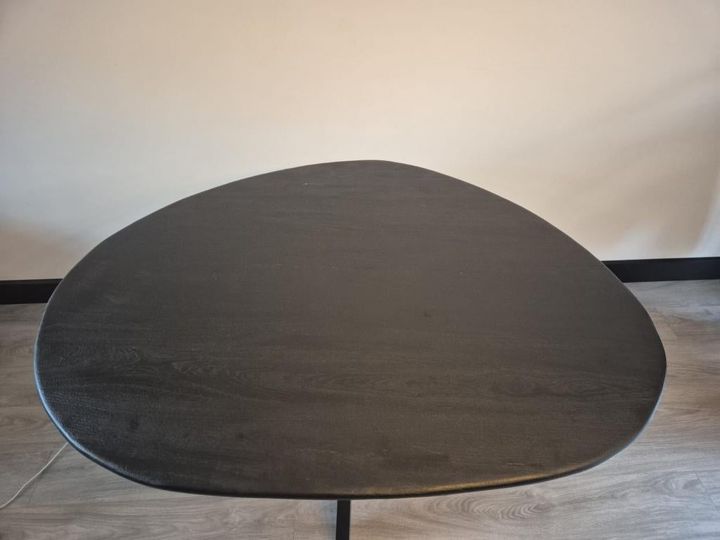 Organische eettafel zwart 140 x 120, Ophalen, Zo goed als nieuw, Rechthoekig, 100 tot 150 cm