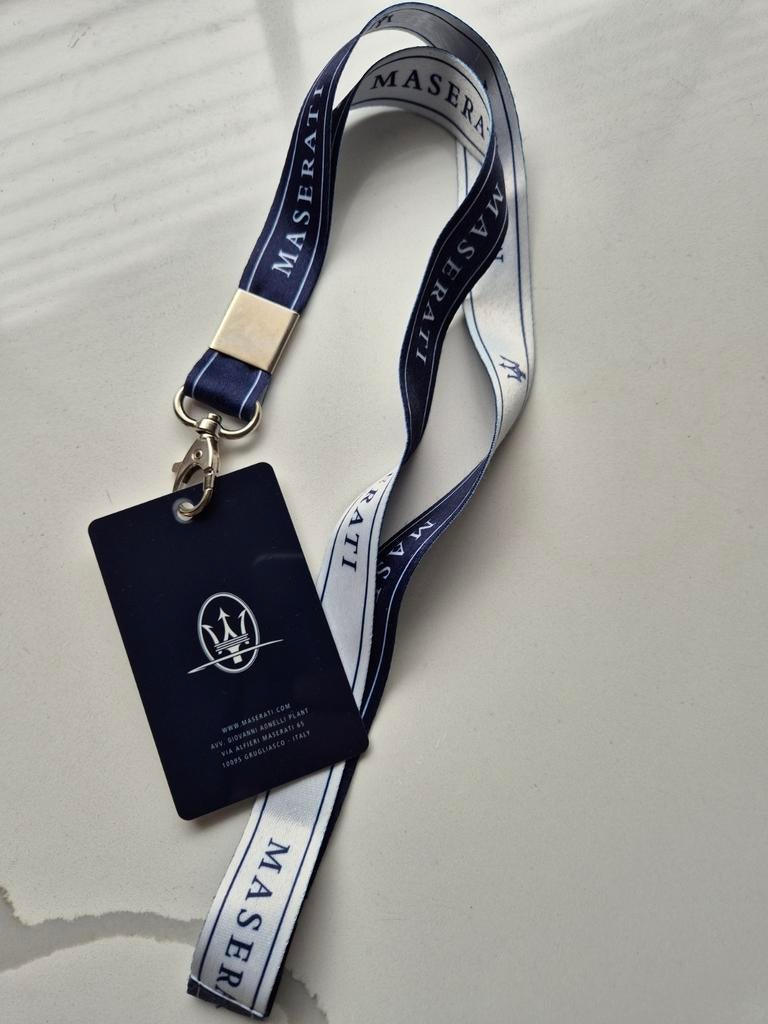 Maserati Fabriek Lanyard / Keykoord met Officieel Pasje, Ophalen of Verzenden, Zo goed als nieuw, Auto's