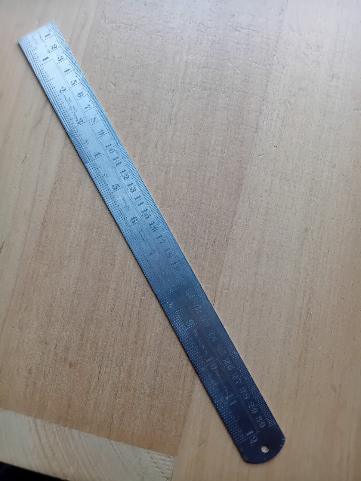 Roestvrije stalen liniaal 30 cm / 12 inch, Ophalen of Verzenden, Gebruikt, Afstand