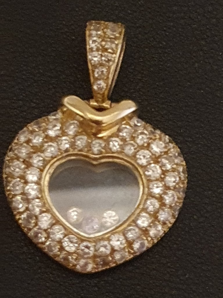 Super mooi Chopard hart 14 kr 585 gekeurd in nieuwstaat, Ophalen of Verzenden, Zo goed als nieuw, Hart, Met edelsteen