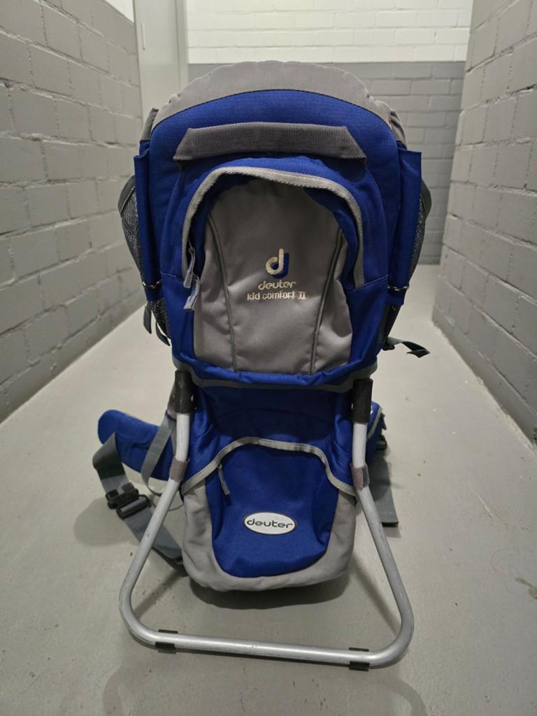 Deuter Kid Comfort II Draagzak - Blauw/Grijs, Overige merken, Gebruikt, Ophalen of Verzenden, Rug