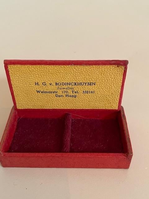 Antiek klein juweliersdoosje / juwelen doosje. Den Haag., Ophalen