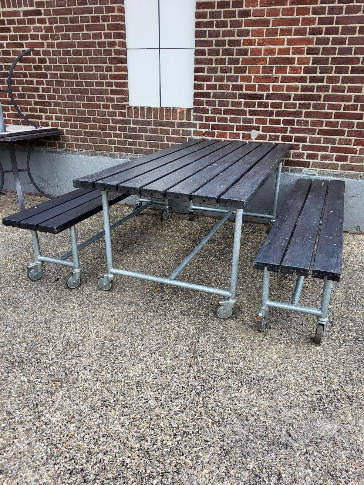 TUINTAFEL + 2 BANKEN, Ophalen, Gebruikt, Overige typen, Minder dan 2 meter