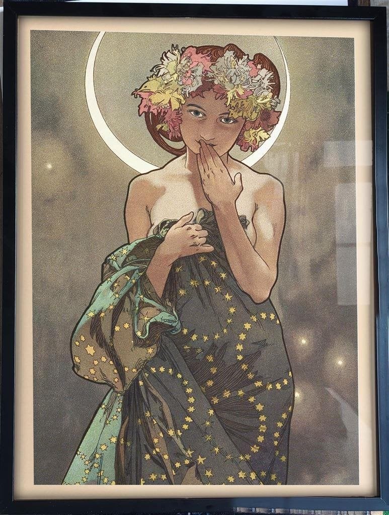 Alphonse Mucha \' the Moon \' Affiche Poster in Lijst, Verzenden