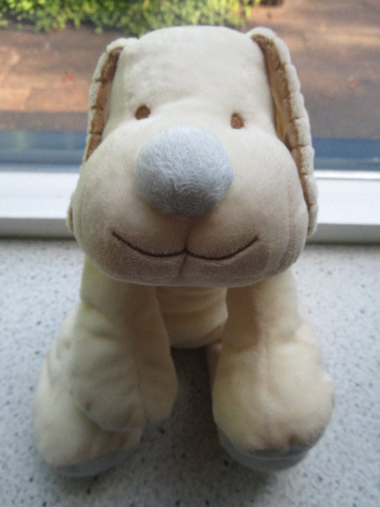 Hond merk Tiamo crèmekleurig met blauwe neus en poozolen, Wasbaar, Zo goed als nieuw, Middelgroot (20 tot 80 cm), Meerkleurig
