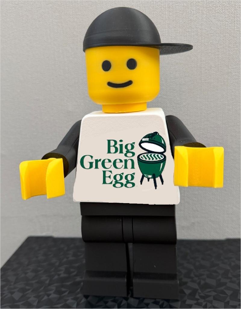 Mega maxi figure van een brick Big Green Egg supporter, Tuin en Terras, Houtskoolbarbecues, Ophalen of Verzenden, Nieuw, Big Green Egg
