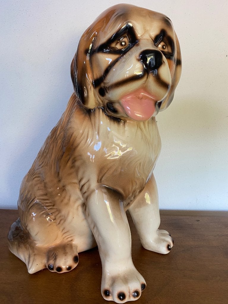 Vintage keramiek beeld St. Bernard hond, Ophalen of Verzenden