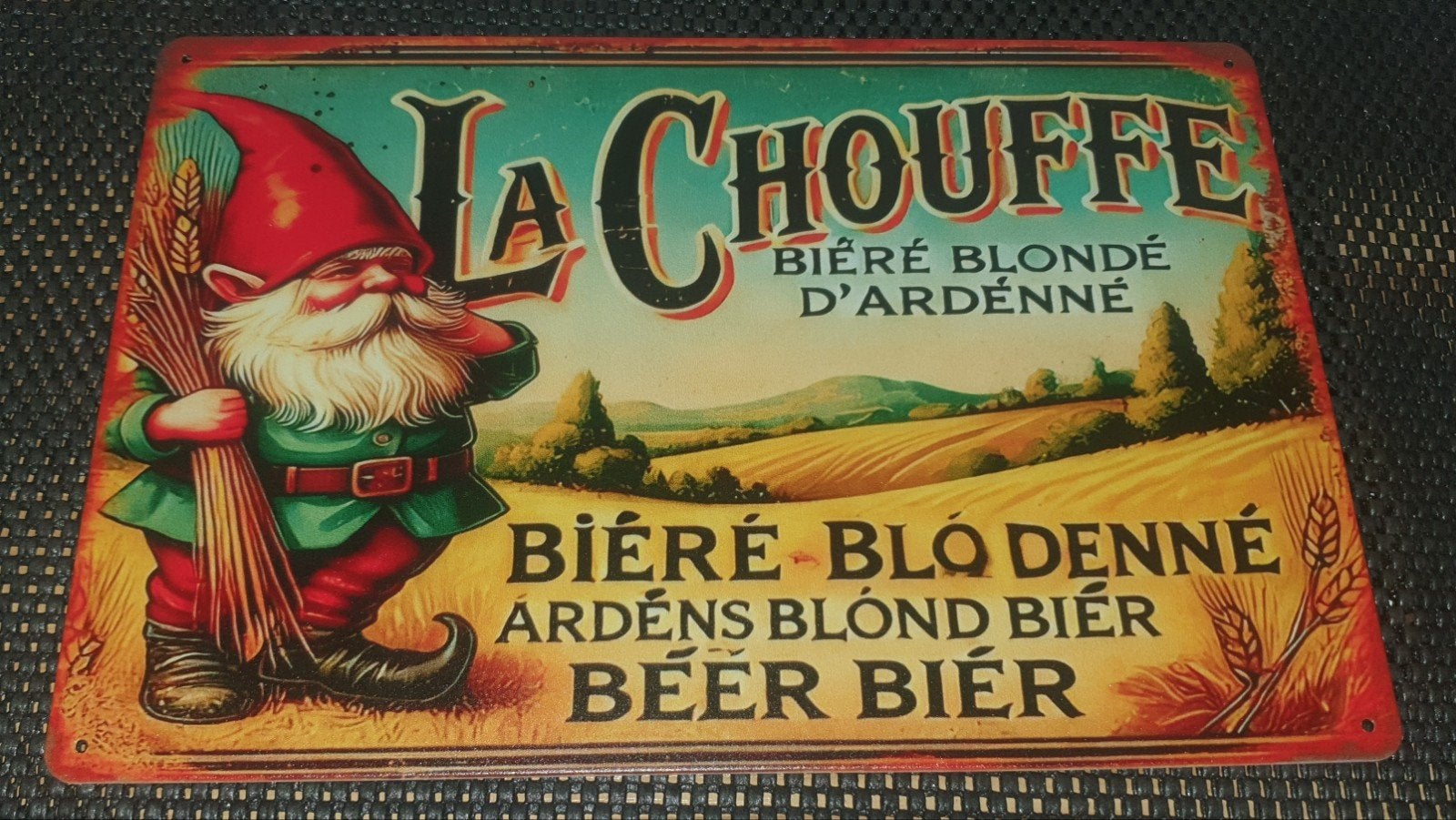 Wandbord la chouffe, Verzamelen, Ophalen of Verzenden, Nieuw, Reclamebord, Plaat of Schild, Overige merken