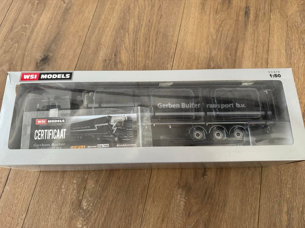 WSI 1:50 Gerben Buiter Transport Scania R Highline met certi, Ophalen of Verzenden, Zo goed als nieuw, Bus of Vrachtwagen, Wsi