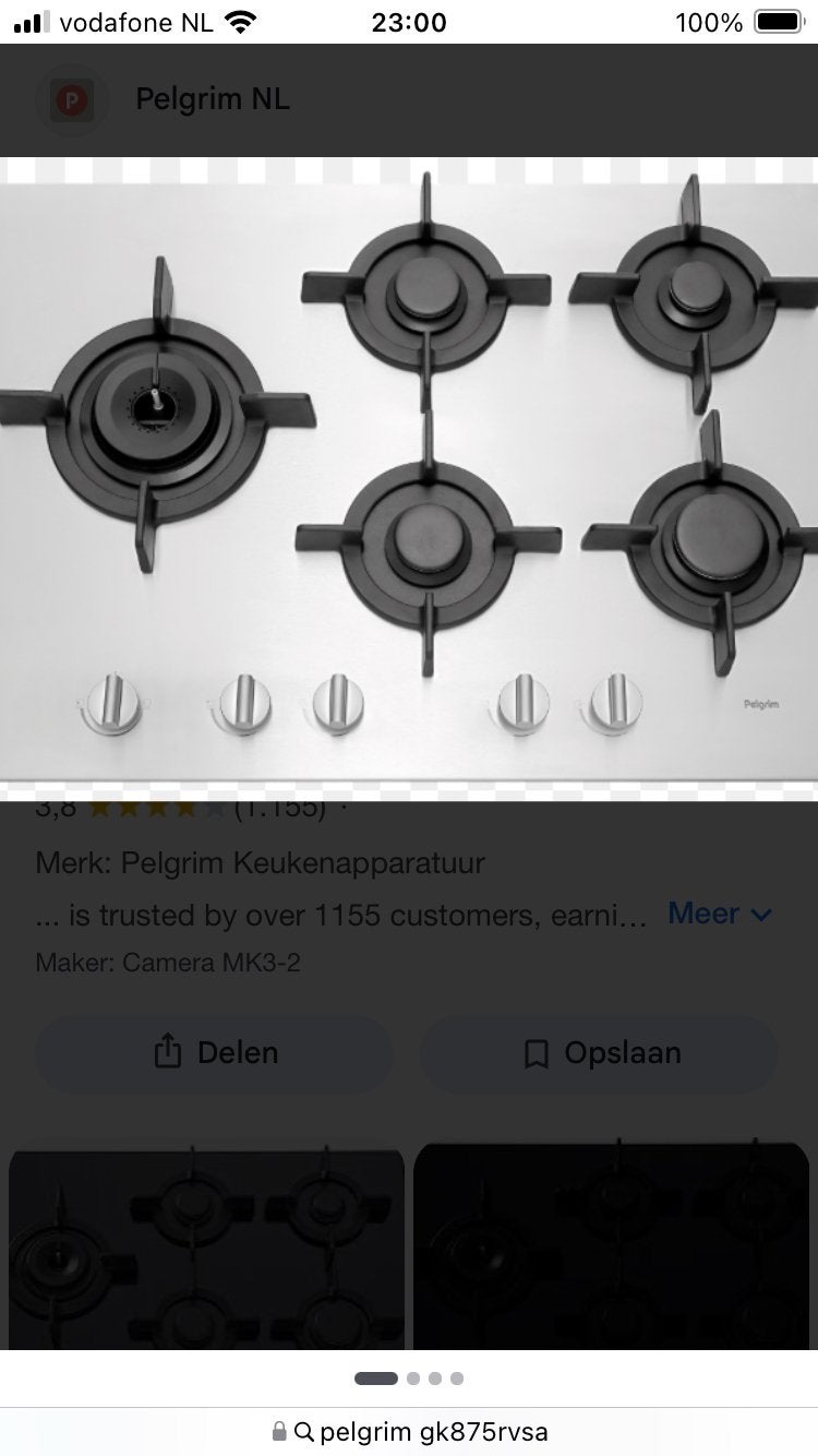 Nieuwe Pelgrim gas kookplaat A+ branders 75 cm breed, Witgoed en Apparatuur, Kookplaten, Nieuw, Ophalen of Verzenden, Energieklasse A of zuiniger