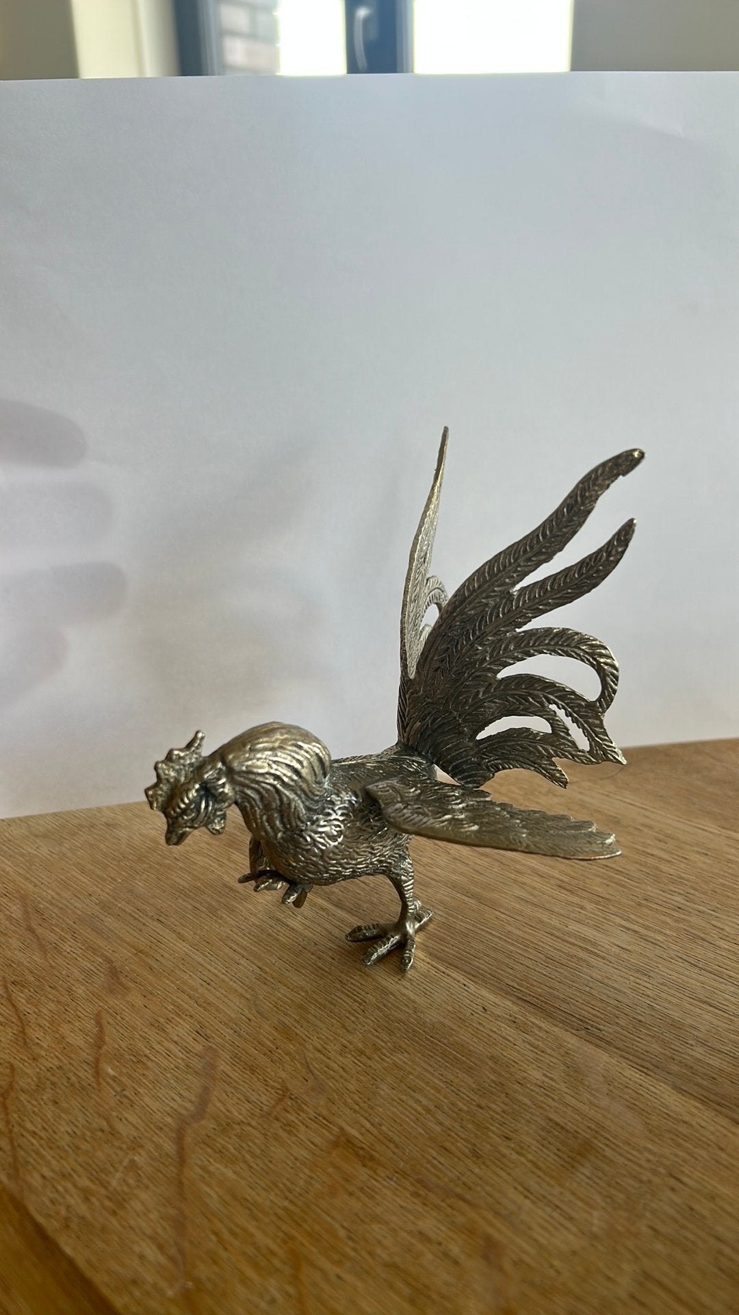 Set van 4 verzilverde metalen vogelfiguren, Ophalen of Verzenden, Gebruikt, Dier