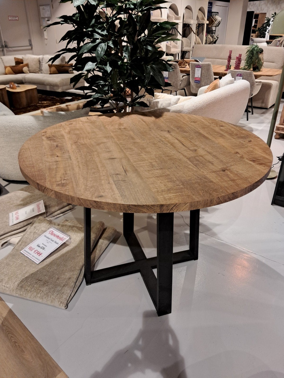 SHOWMODEL ronde mango bar/countertafel 130x130x90cm, Ophalen, Nieuw