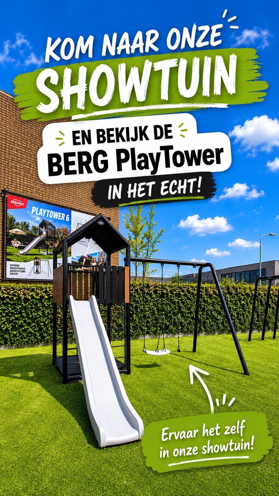 BERG PLAYTOWER Air Cabin Lodge met schommel glijbaan zandbak, Ophalen of Verzenden, Nieuw, Schommel