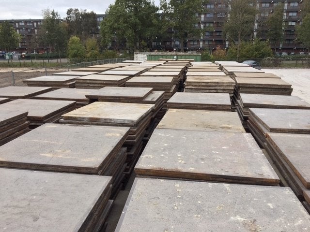 Te koop gevraagd |Stelconplaten | Betonplaten | Gebruikt, Tuin en Terras, Tegels en Klinkers, Ophalen, Gebruikt, Overige typen