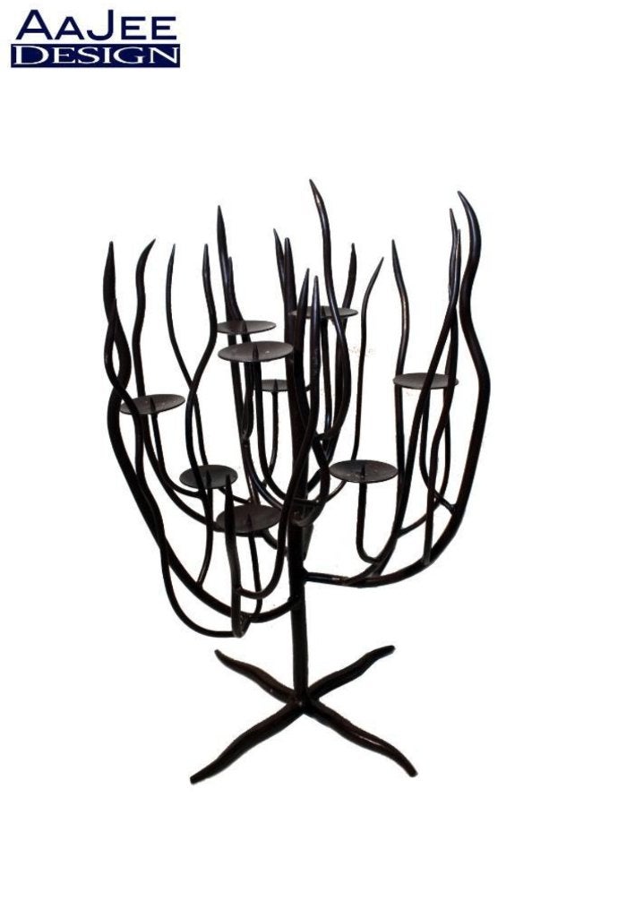 Brutalist – Zwaar smeedijzeren BOOM kandelaars – MCM, Huis en Inrichting, 55 cm, Ophalen of Verzenden, Zo goed als nieuw, Metaal