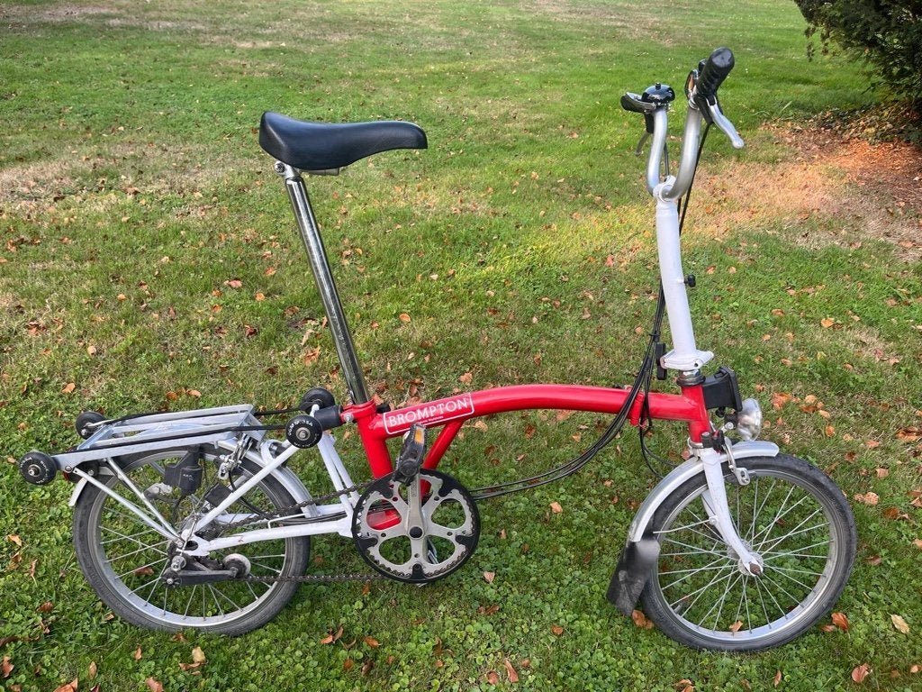 Prima onderhouden Brompton vouwfiets met 3 versnellingen, Ophalen, Gebruikt, Brompton, Velgrem
