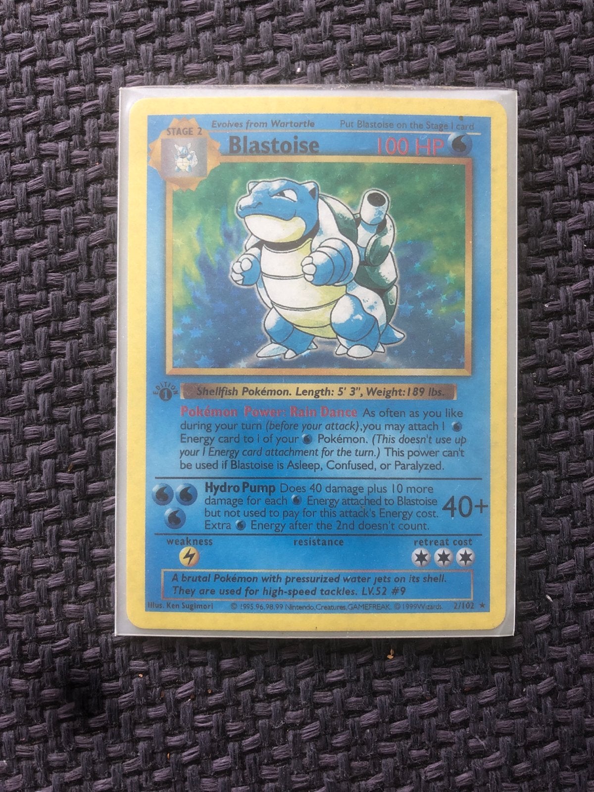 Blastoise Pokémon Kaart - Base Set 2/102 (1999), Ophalen of Verzenden, Gebruikt, Losse kaart