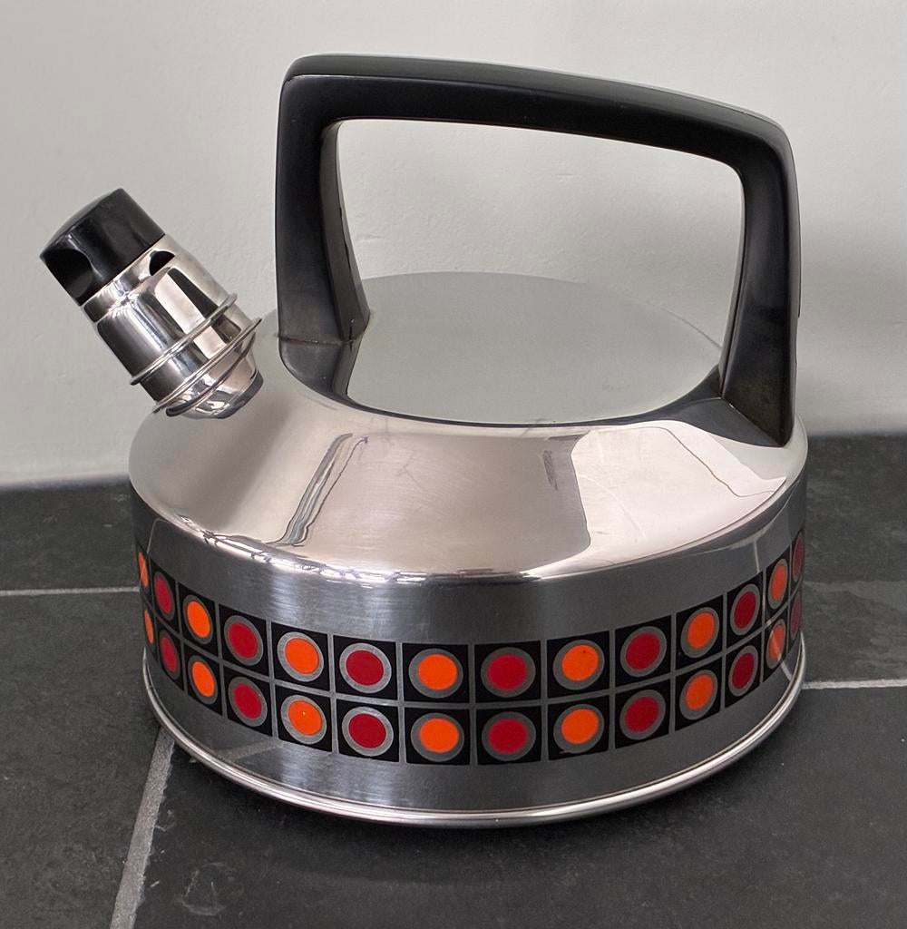 Vintage fluitketel SIGG ( Zwitserland) met ‘solar’ decor, Ophalen of Verzenden, Zo goed als nieuw, Dame of Heer