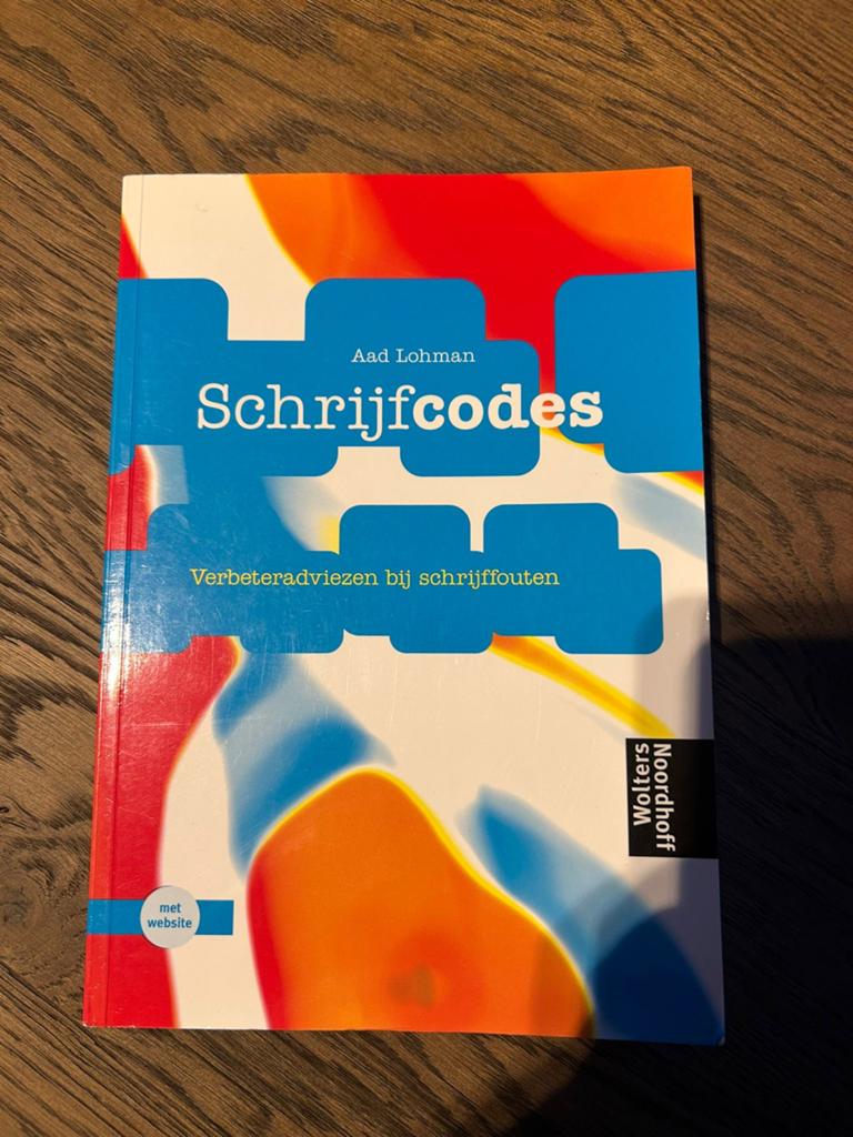 Schrijfcode: Verbeteradviezen bij schrijffouten - Aad Lohman, Ophalen of Verzenden, Alpha, Zo goed als nieuw, HBO