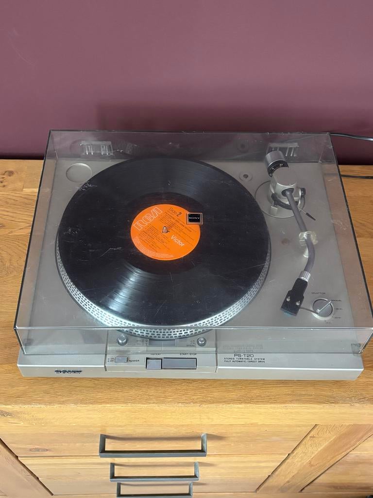 Vintage SONY PS-T20 Direct Drive platenspeler, Gebruikt, Pitch-regelaar, Ophalen of Verzenden, Platenspeler