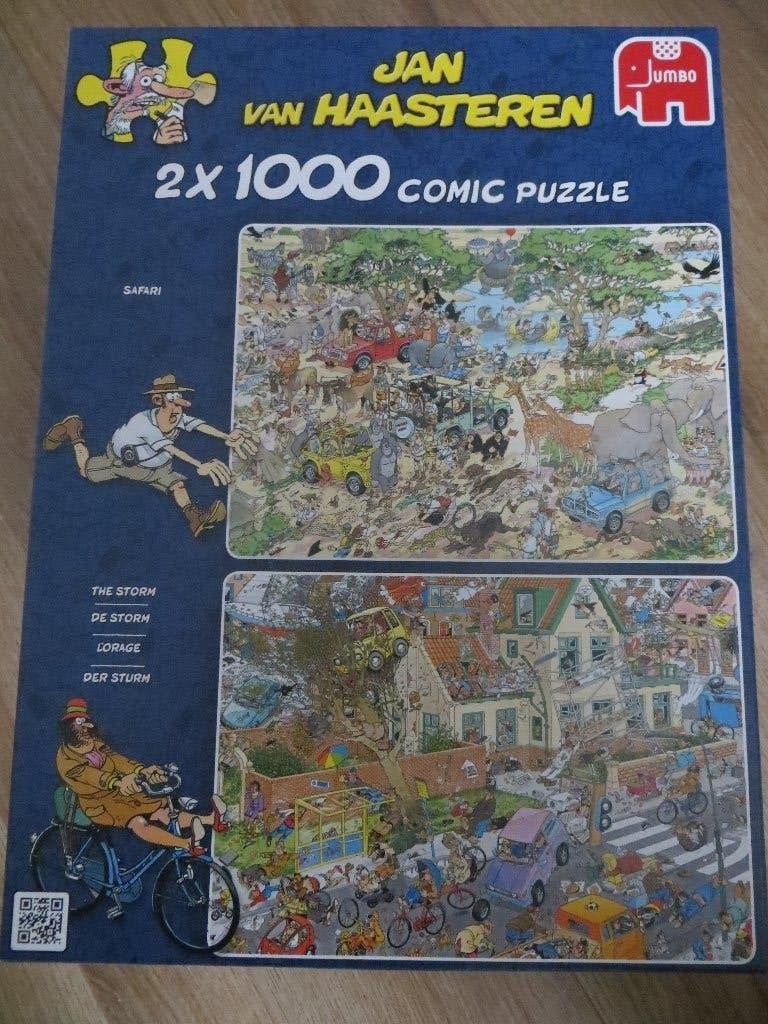 Jan van Haasteren 2 puzzels in 1 doos, Hobby en Vrije tijd, Ophalen of Verzenden, 500 t/m 1500 stukjes, Zo goed als nieuw, Legpuzzel