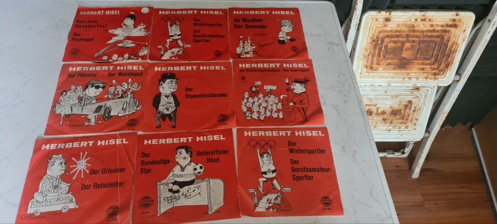 Herbert Hisel - Duitse Humor Vinyl Collectie (9x EP), Cd's en Dvd's, Vinyl Singles, Gebruikt, 7 inch, Ophalen of Verzenden, EP