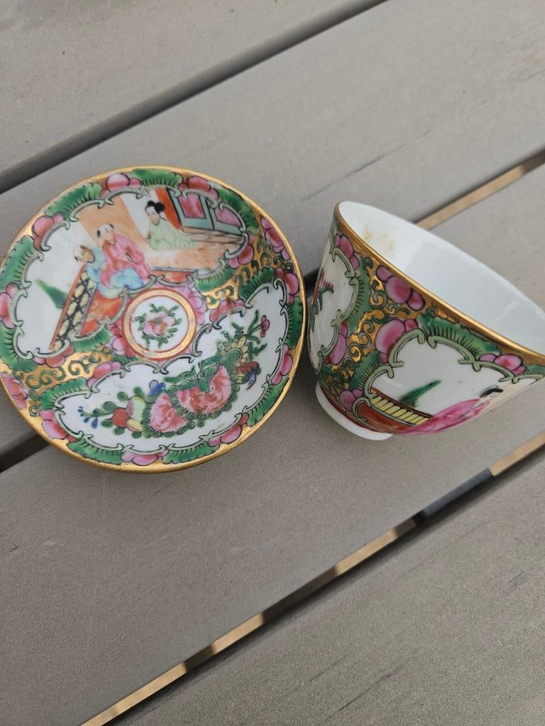 Antiek Chinees porseleinen kop en schotel, Ophalen
