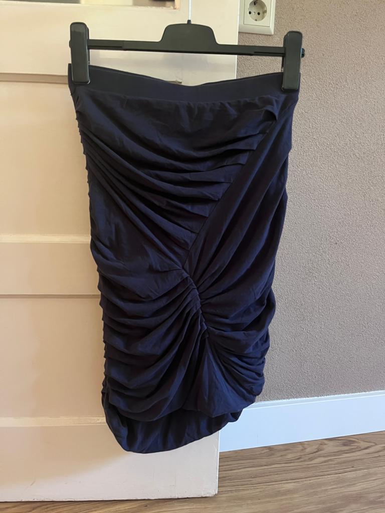 VAN DER MARK rok L donkerblauw, katoen met beetje elastane, Kleding | Dames, Ophalen of Verzenden, Zo goed als nieuw, Blauw
