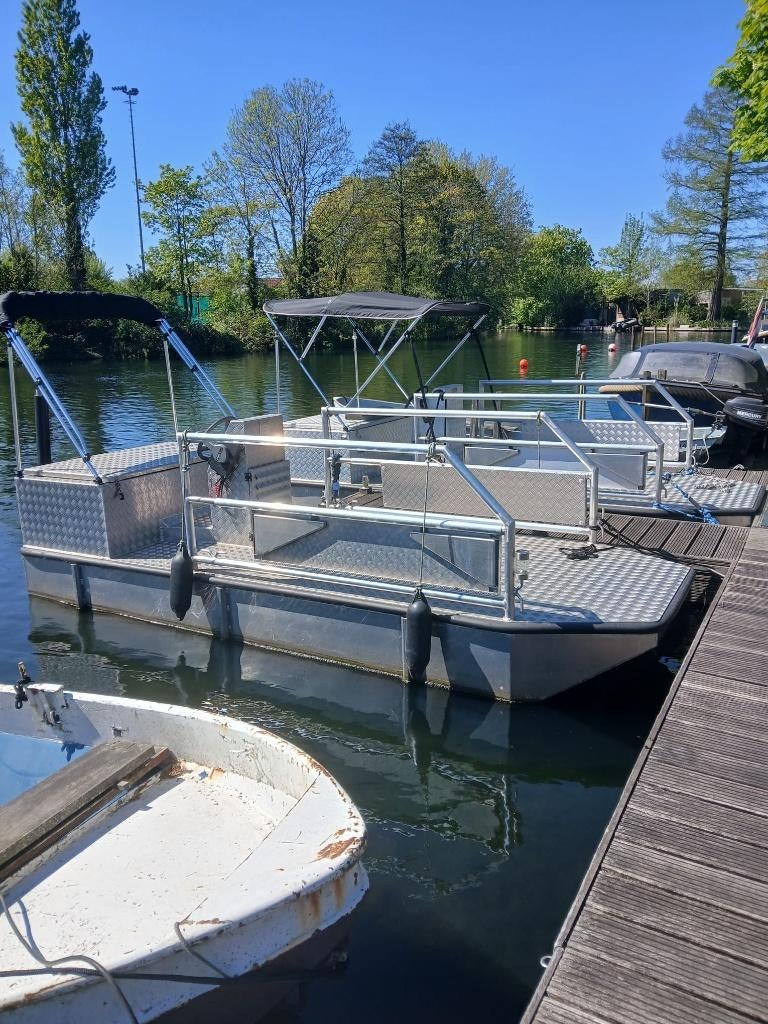 Ponton, pont, pontonboot, aluminium, stalen vlet, werkvlot, Ophalen, Minder dan 10 meter, Nieuw, 2971 VP