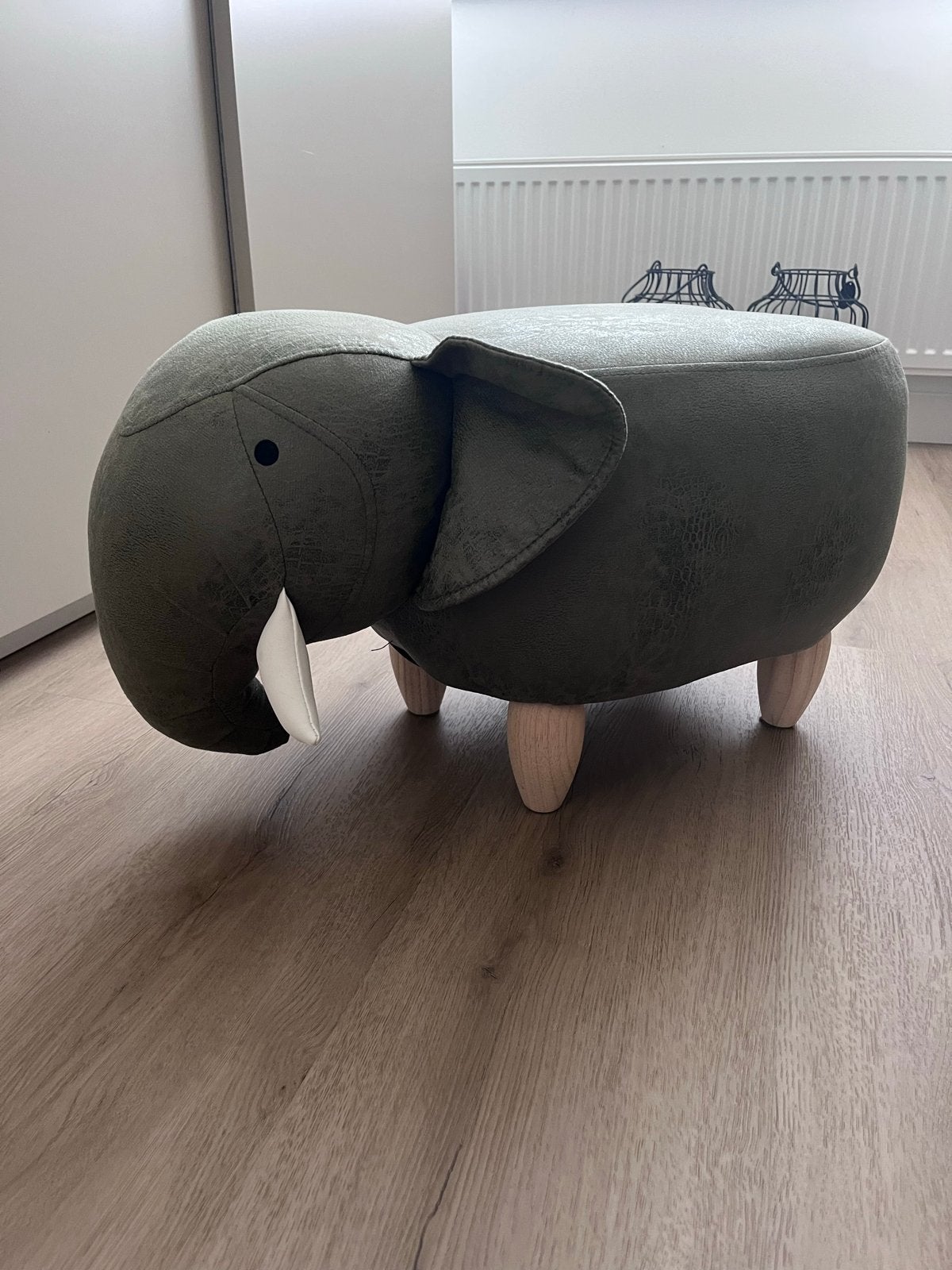 Groene olifant poef van Kwantum, Ophalen, Gebruikt, Groen, Textiel