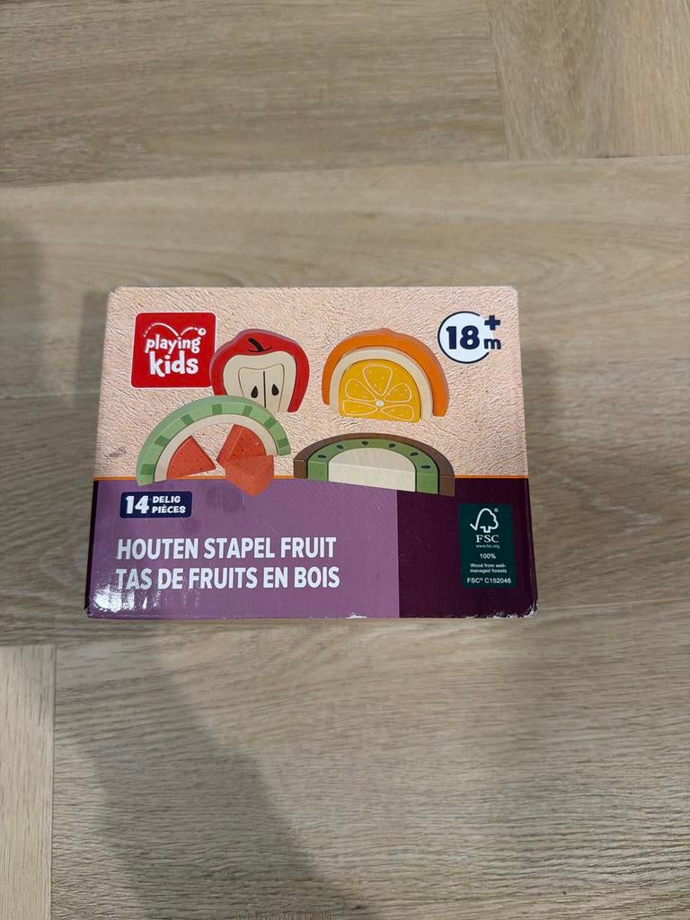 Houten Stapel Fruit Speelgoed - 14 Delig, Ophalen, Nieuw, Overige typen