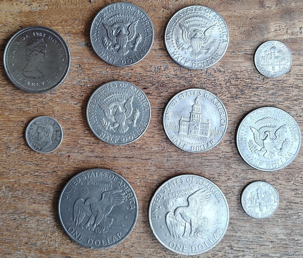 Dollar munten VS/Canada, Postzegels en Munten, Munten | Amerika, Ophalen of Verzenden, Noord-Amerika, Setje, Zilver