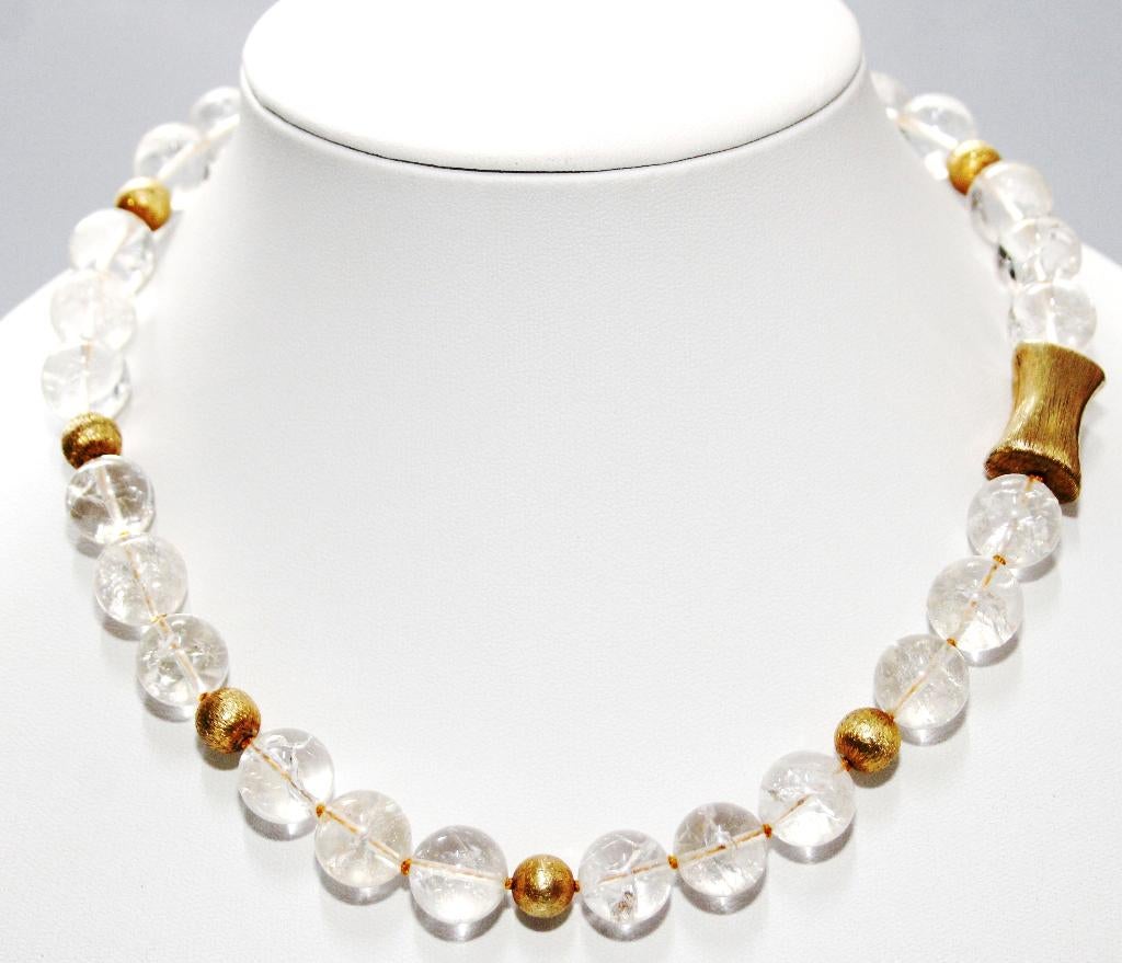 Prachtige Sterling Zilver Vermeil Bergkristal Ketting, Ophalen of Verzenden, Zo goed als nieuw, Met edelsteen, Goud
