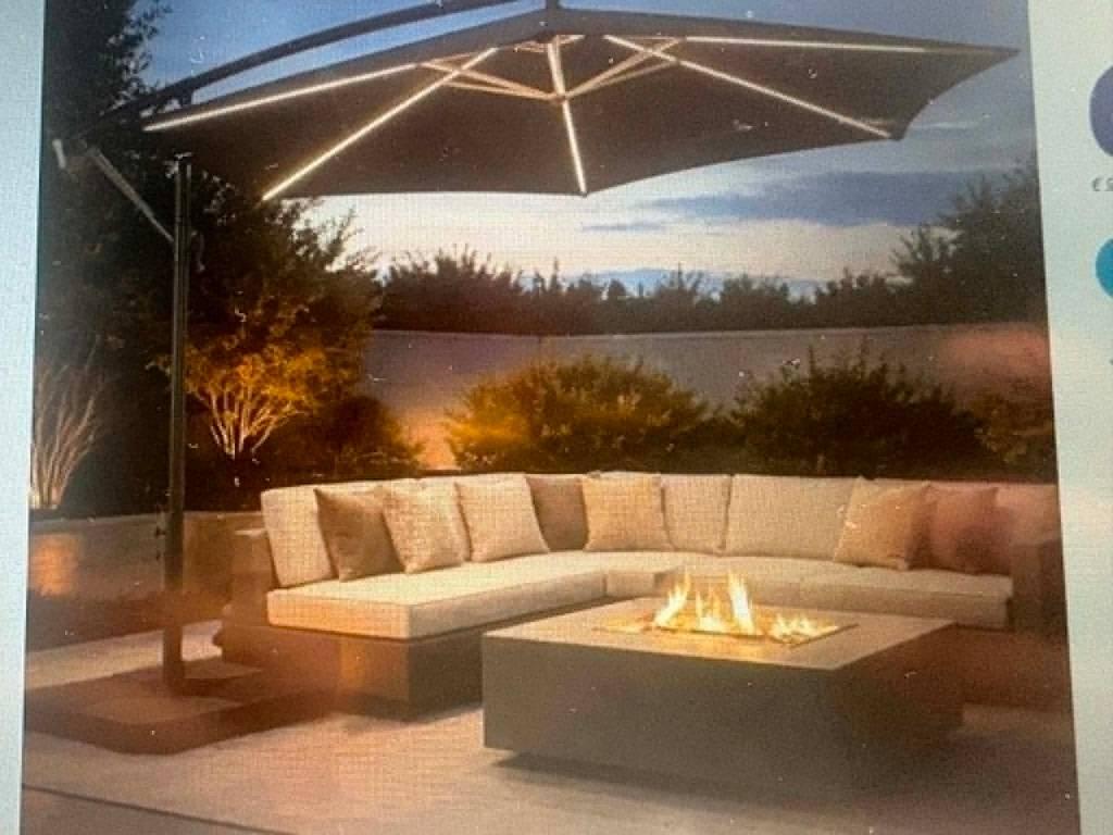 Zweefparasol met solar ledlampen – zwart, Ophalen, Nieuw, Zweefparasol, Verstelbaar
