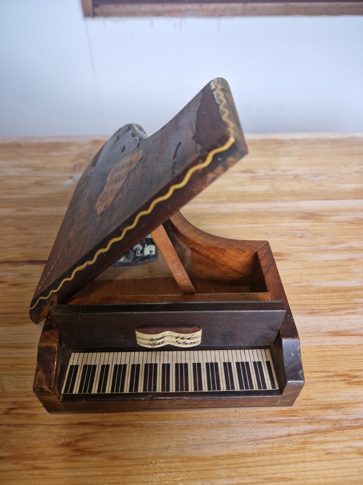 Bijzondere antieke muziekdoos in piano vorm, Antiek en Kunst, Ophalen of Verzenden