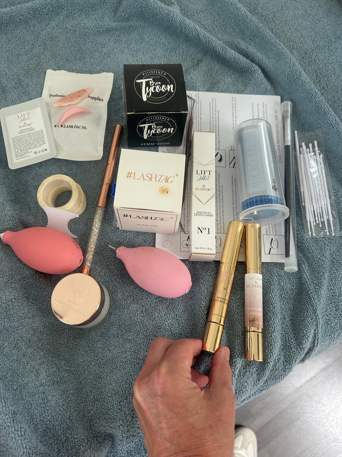 Wenkbrauw- en wimperlift producten set, Ophalen of Verzenden, Gebruikt, Ogen, Verzorging
