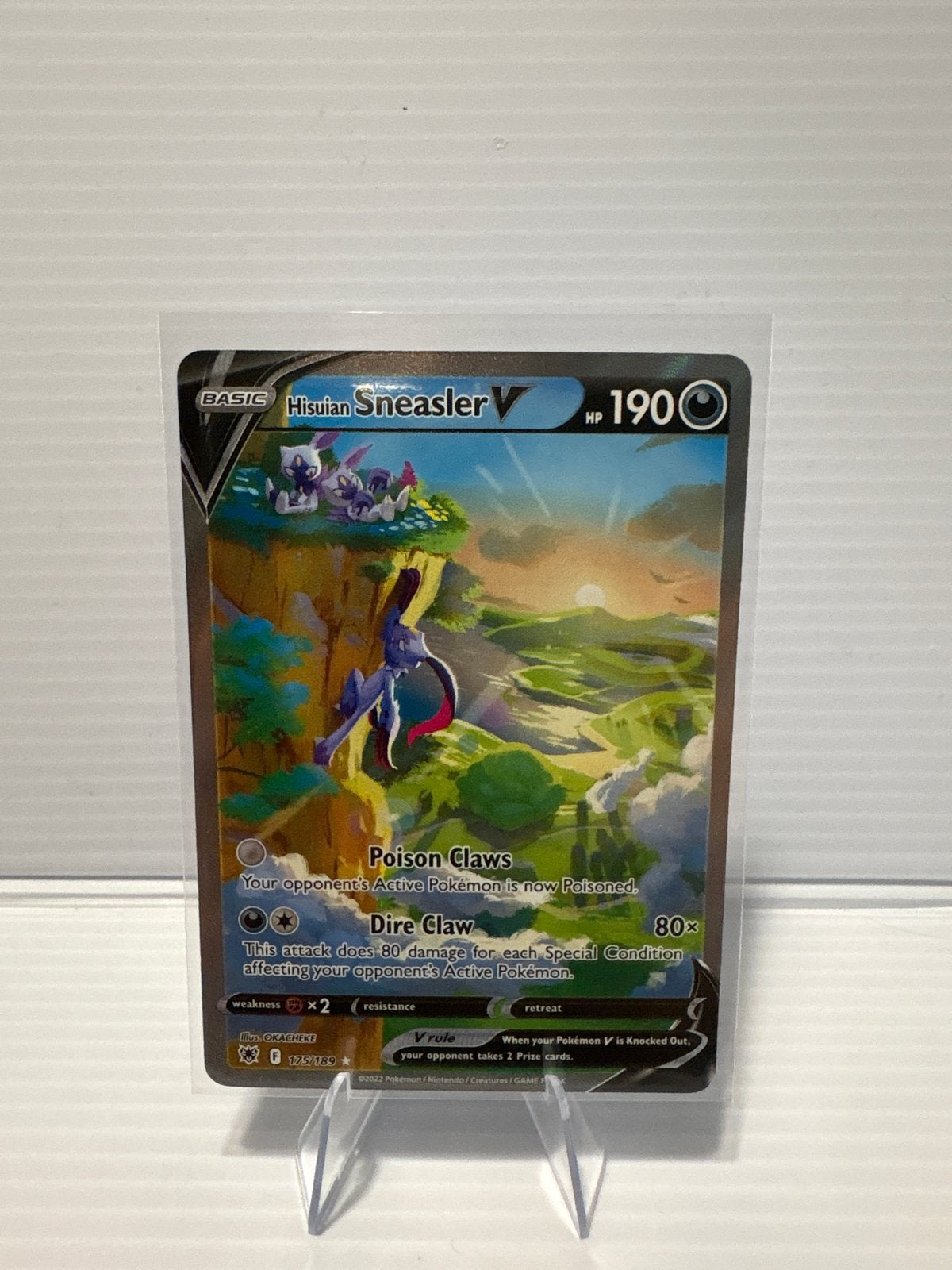 Hisuian Sneasler V 175/189 Astral Radiance NM Pokémon Kaart, Ophalen, Zo goed als nieuw, Losse kaart, Foil