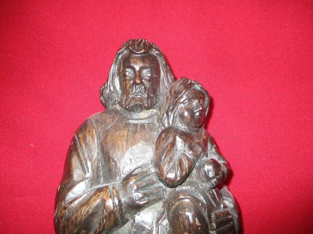 Houtsnijwerk een beeld breed 14 en hoog 43 ., Ophalen of Verzenden