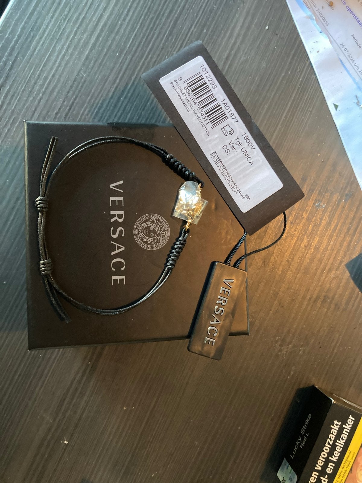 Originele Versace armband met Medusa hoofd, Ophalen of Verzenden, Nieuw, Zwart, Overige materialen