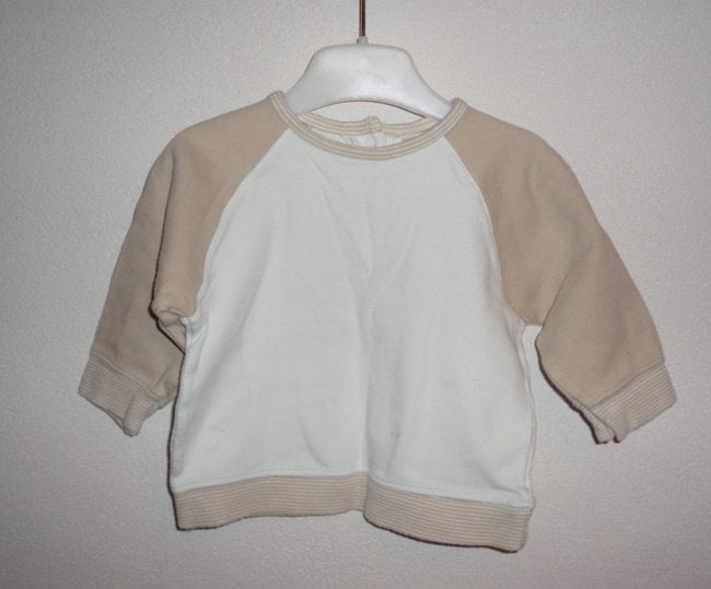 H&M beige witte flanel sporttrui sport truitje sweater mt 68, Ophalen of Verzenden, Nieuw, Jongetje of Meisje, Truitje of Vestje