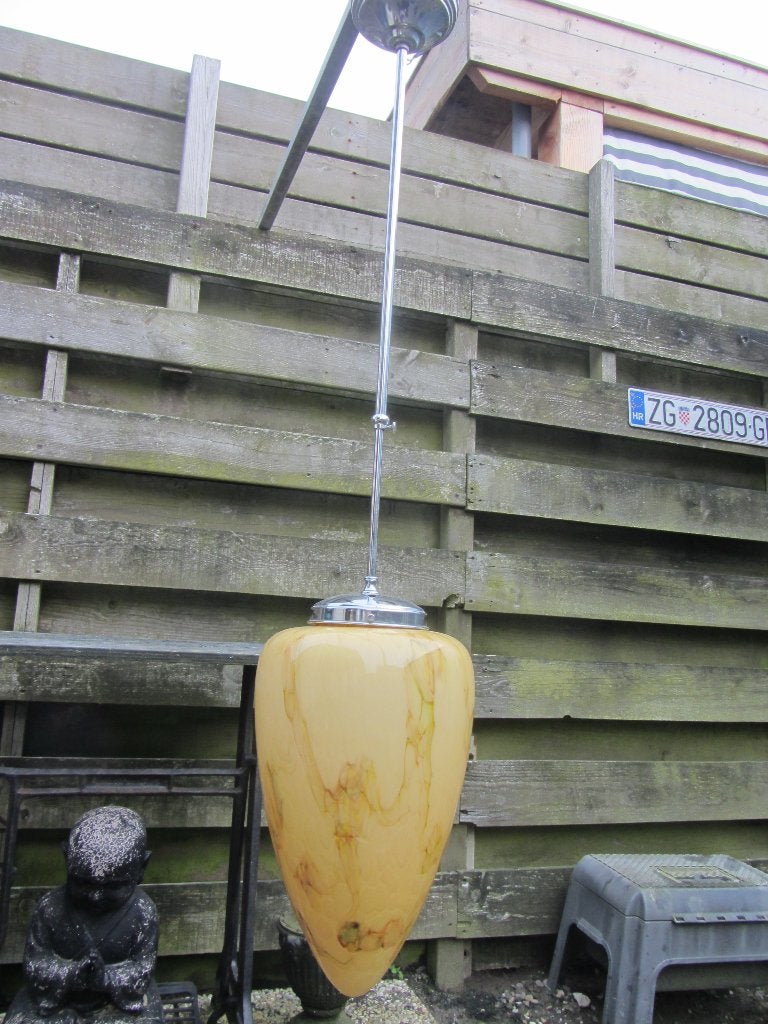 PRACHTIGE GROTE ART DECO LAMP, Ophalen, Gebruikt, Art deco, E27 (groot)