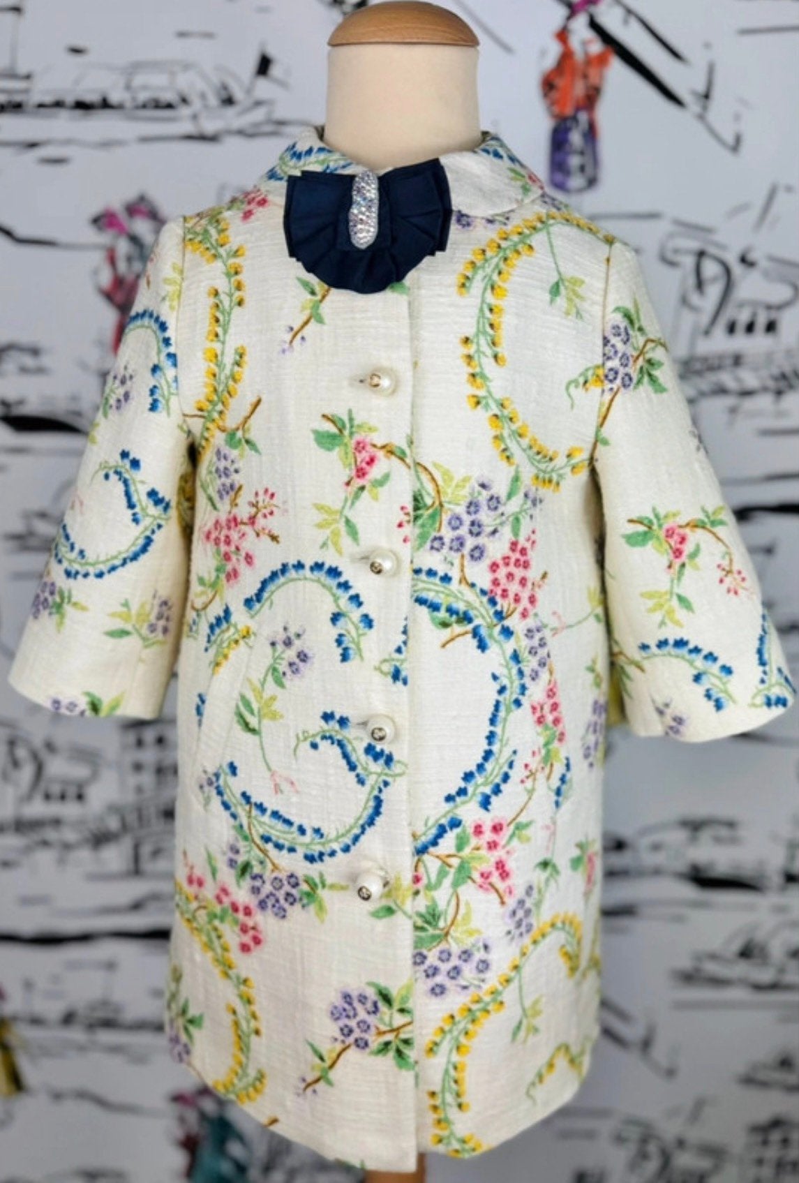 Gucci G blossom mantel jas meisje maat 4 (1.280 euro), Meisje, Gucci, Jas, Nieuw