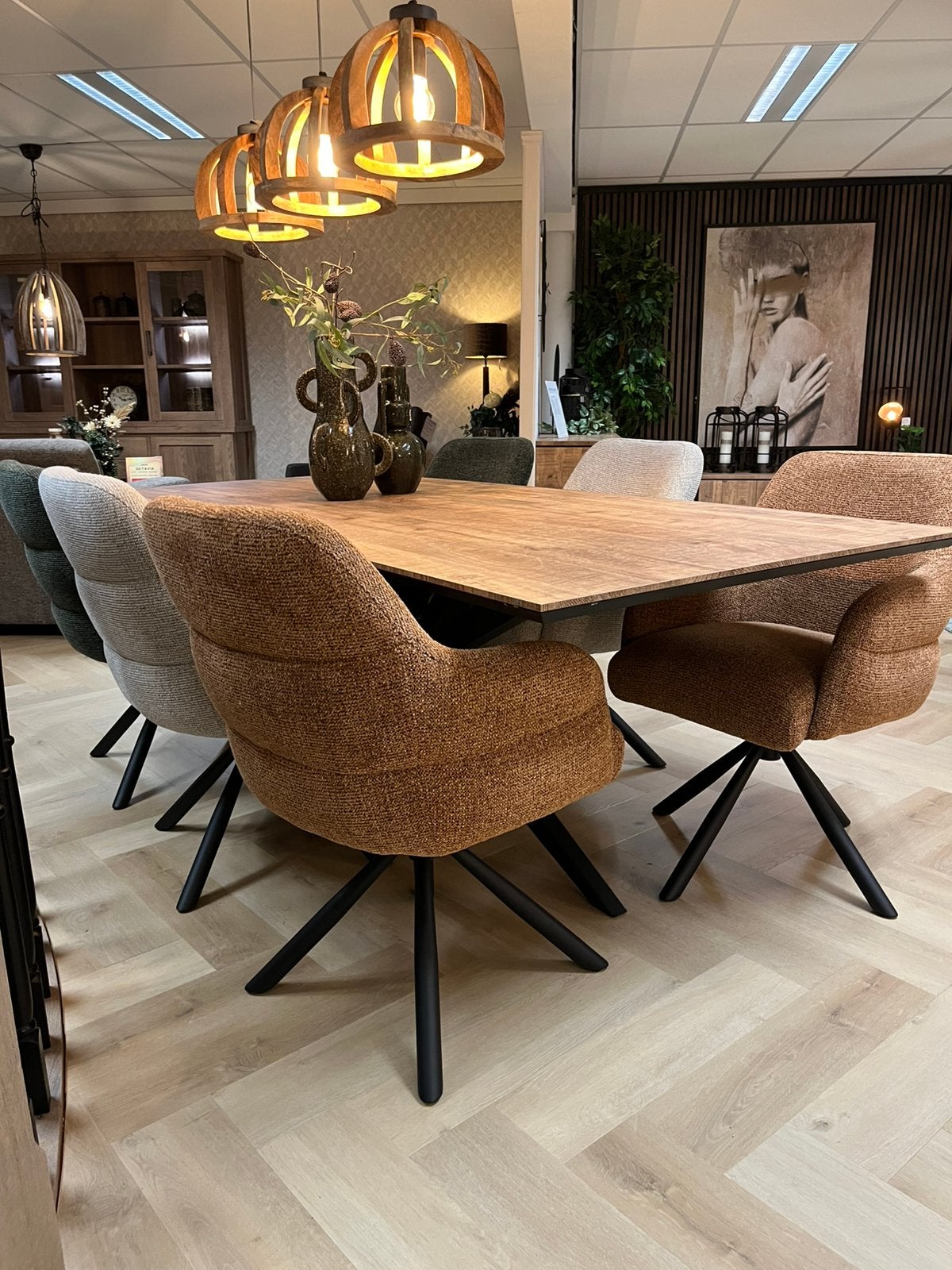 Op voorraad : eetstoelen draaibaar in 3 kleuren nu 150.- st, Huis en Inrichting, Stoelen, Ophalen, Overige kleuren, Nieuw, Stof
