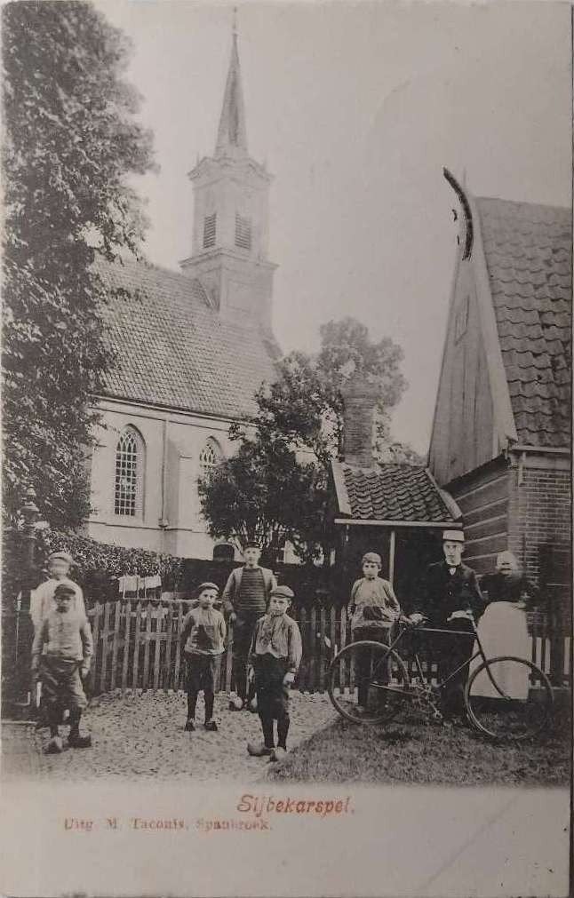 Sijbekarspel (Noord-Holland) - Kerk, kinderen & fiets - 1903, Ophalen of Verzenden, Voor 1920, Gelopen, Noord-Holland