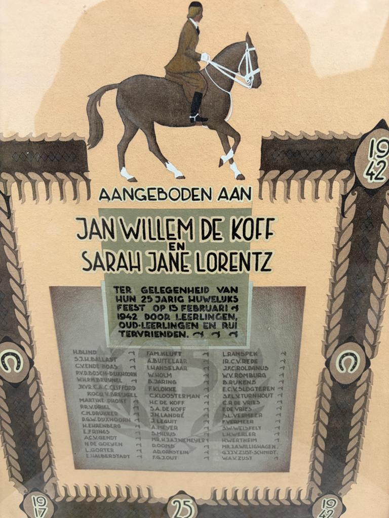 OORKONDE 25 jarig HUWELIJKSFEEST 1917-1942, Ophalen of Verzenden